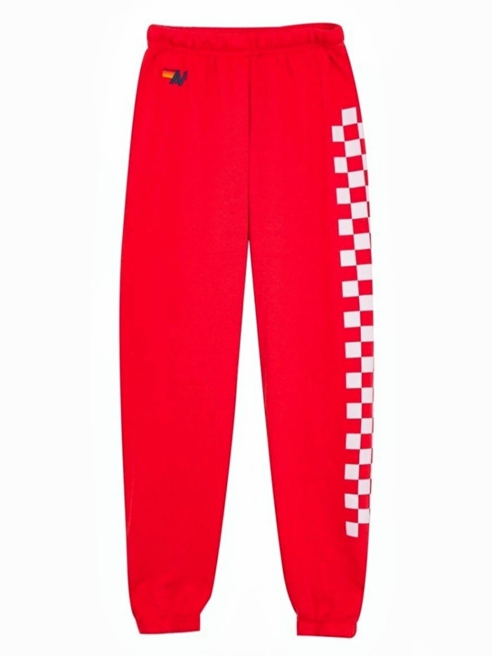 Aviator Nation Check Leg Sweatpants - Red // White